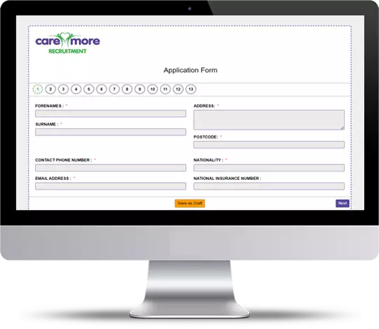 Online forms for agency & in-house recruitment