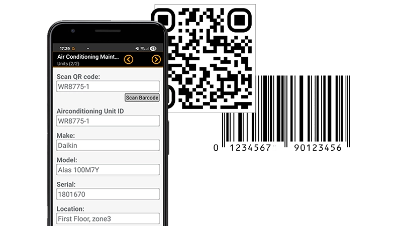 Manage your assets using QR and barcode labels.