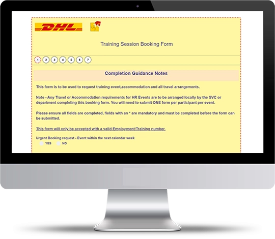Online forms for training course bookings title