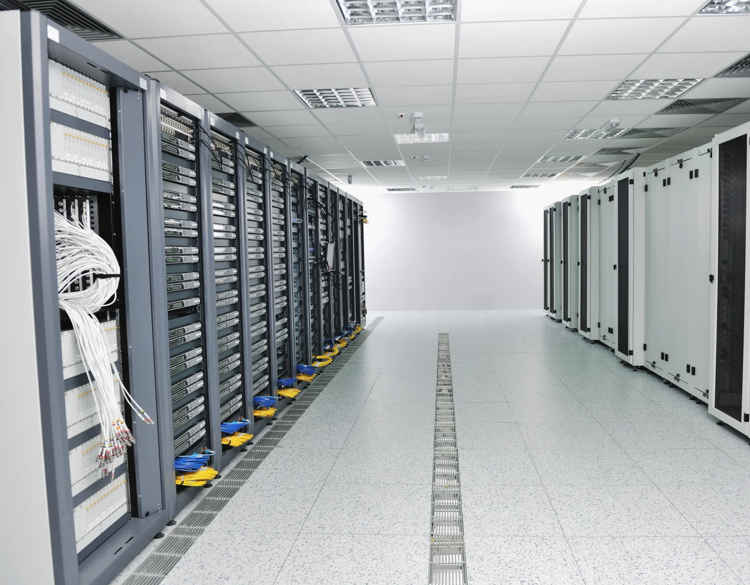 Prefabricated data centre during commissioning
