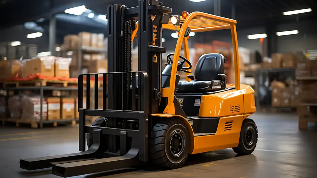 Forklift truck ready for a LOLER thorough examination