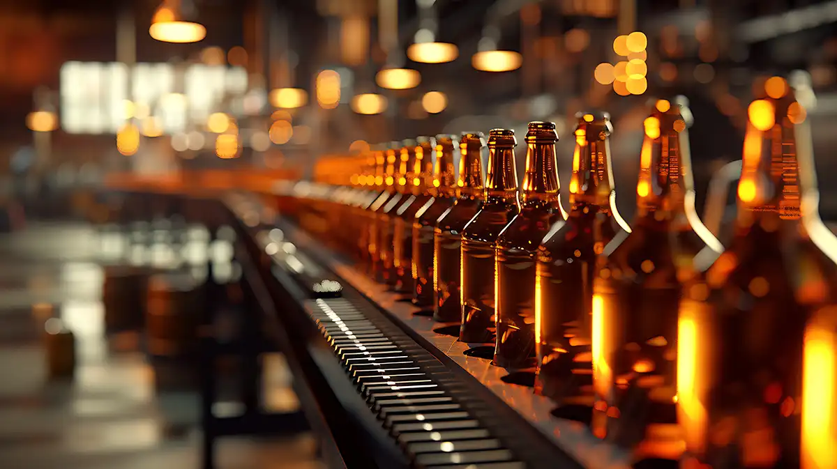 Production line in manufacturing plant using workforce management software